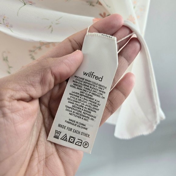 Aritzia Wilfred White Floral Reverie Mini Dress in Birch Women's Size XS NEW - Picture 8 of 11